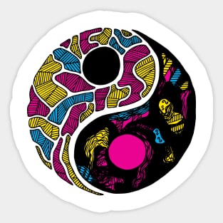 CMYK Abstract Yin Yang Sticker